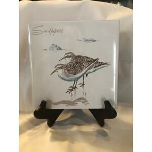 Sandpiper Tile/trivet Beachy Signed D. Howard Screencraft